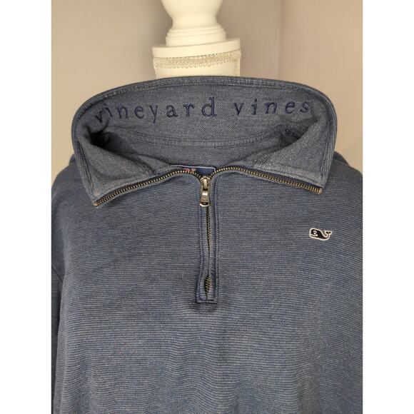Vineyard Vines preppy mens quarter zip navy saltwater sweatshirt pullover XXL - Picture 6 of 8